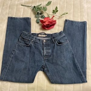 Burberry Button Fly Straight Leg High Rise Jeans